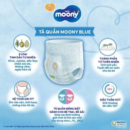 Tã Bỉm Quần/Dán MOONY Xanh Unicharm Nhập Khẩu Chính Hãng, Đầy Đủ Tem Phụ cho bé trai và bé gái 5