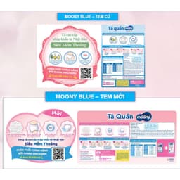 Tã Bỉm Quần/Dán MOONY Xanh Unicharm Nhập Khẩu Chính Hãng, Đầy Đủ Tem Phụ cho bé trai và bé gái 4