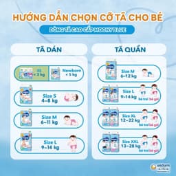 Tã Bỉm Quần/Dán MOONY Xanh Unicharm Nhập Khẩu Chính Hãng, Đầy Đủ Tem Phụ cho bé trai và bé gái 6