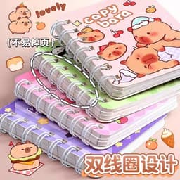 (Combo 03 Quyển) Sổ Lò Xo A7 Capybara 80 tờ/160 Trang, Sổ Ghi Chú Hoạt Hình Dễ Thương 3