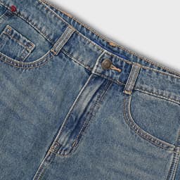 Quần sooc jean chữ A nữ cạp cao GENVIET JEANS kẻ xước denim cao cấp tôn dáng dễ phối đồ 8901 4