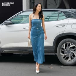 [ẨN] Áo hai dây nữ GENVIET JEANS vải cotton USA cao cấp dáng ôm tôn eo che bụng đính đá hiện đại S251.G. 8967 5