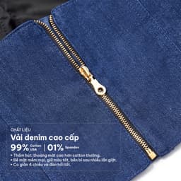 [ẨN] Chân Váy Nữ GENVIET JEANS Thiết Kế Cao Cấp Dáng Suông Họa Tiết Đính Đá Cạp Cao Sang Trọng S251.G. 8971 5