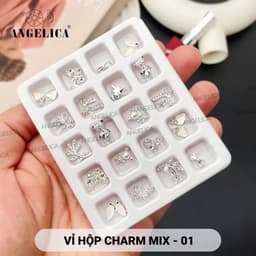 Vỉ 20 Charm Mix Hình Siêu Đẹp Siêu Sáng ANGELICA - Trang Trí Nail 4