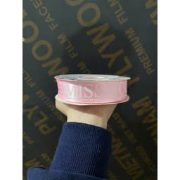Cuộn Ruy băng (duy băng) lụa in chữ MISS YOU rộng 2,5cm sang chảnh, decor cực xinh 4