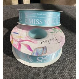 Cuộn Ruy băng (duy băng) lụa in chữ MISS YOU rộng 2,5cm sang chảnh, decor cực xinh 5