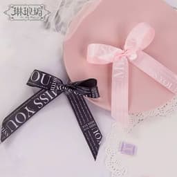 Cuộn Ruy băng (duy băng) lụa in chữ MISS YOU rộng 2,5cm sang chảnh, decor cực xinh 9