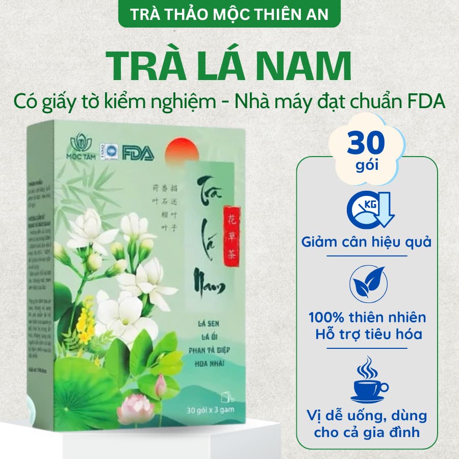 [COMBO 3 HỘP] Trà Lá Nam Thiên An Hộp 30 Túi Lọc Hỗ Trợ Giảm Cân, Giảm Mỡ, Mát Gan, Tốt Cho Tiêu Hóa Chống Lão Hóa