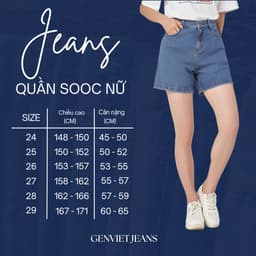 [ẨN] Quần Short Nữ GENVIET JEANS Vải Denim Mềm Mịn, Thoáng Má 8270 9