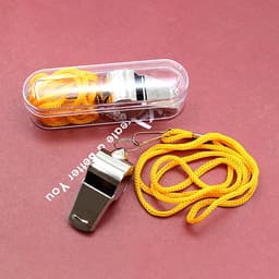 Còi thổi trọng tài INOX có dây buộc, hộp đựng gọn gàng 5