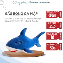 Gấu bông cá mập baby shak, gối ôm cá, thú nhồi bông cá mập dễ thương 1