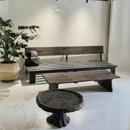 Bàn Trà Bệt Gỗ Lũa Pơ Mu Tự Nhiên, Bàn Sofa Từ Ván Lợp Mộc Mạc - Xưởng Mộc Maido 7