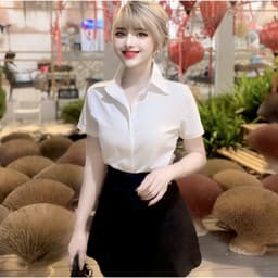 Áo Sơ Mi Nữ Công Sở Bigsize LIMO - Áo Sơ Mi Tay Ngắn Chất Lụa Cổ Polo Dấu Khuy Cúc MS4020 4