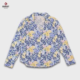 [ẨN] Áo Sơ Mi Dài Tay Nữ GENVIET JEANS Chất liệu Cotton Họa Tiết Form Suông Rộng S251.G. 8933 6