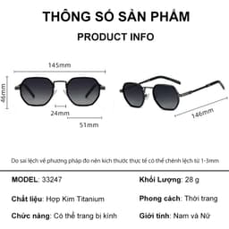 Kính râm mát thời trang nam nữ NARO EYEWEAR

























































































 chống UV400 phân cực dáng đa giác TITAN cao cấp 33247 7
