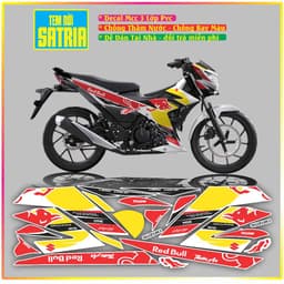 Tem Xe raider satria FI Tem Chế Satria Raider Redbull Mẫu Mới Decal 5Lớp 2