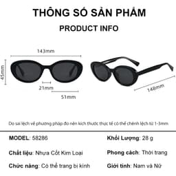 Kính râm mát thời trang nam nữ AnDu chống UV400 phân cực dáng oval nhựa cốt kim loại 68286 7