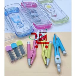 Combo 2 Cái Compass Học Sinh GS-01 GSTAR, Sử Dụng Chì Bấm Ngòi 0.5MM (Kèm 1 Hộp Ngòi Chì Nhỏ, Vẽ Đường Tròn, Hình Tròn 5
