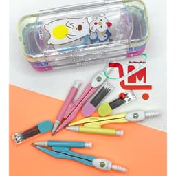 Combo 2 Cái Compass Học Sinh GS-01 GSTAR, Sử Dụng Chì Bấm Ngòi 0.5MM (Kèm 1 Hộp Ngòi Chì Nhỏ, Vẽ Đường Tròn, Hình Tròn 7