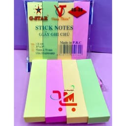 1 Xấp 100 Tờ Giấy Ghi Chú/Note Neon 3x2/3x3/3x4/3x5 1 Màu Vàng, 3x3 3 Màu,4 Màu,5 Màu GSTAR, Hàng Chính Hãng Công Ty 9