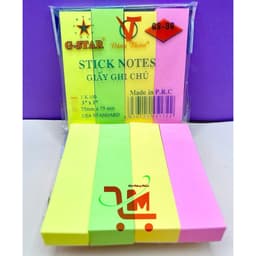 1 Xấp 100 Tờ Giấy Ghi Chú/Note Neon 3x2/3x3/3x4/3x5 1 Màu Vàng, 3x3 3 Màu,4 Màu,5 Màu GSTAR, Hàng Chính Hãng Công Ty 4