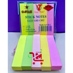 1 Xấp 100 Tờ Giấy Ghi Chú/Note Neon 3x2/3x3/3x4/3x5 1 Màu Vàng, 3x3 3 Màu,4 Màu,5 Màu GSTAR, Hàng Chính Hãng Công Ty 5