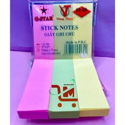 1 Xấp 100 Tờ Giấy Ghi Chú/Note Neon 3x2/3x3/3x4/3x5 1 Màu Vàng, 3x3 3 Màu,4 Màu,5 Màu GSTAR, Hàng Chính Hãng Công Ty 6