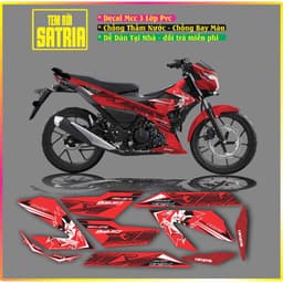 Tem Rời Xe raider satria FI Tem Chế Satria Raider Mẫu Kingdrag Đỏ đen Đủ màu 5