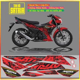 Tem Rời Xe raider satria FI Tem Chế Satria Raider Mẫu Zin Đỏ đen Đủ màu Decal 3Lớp 1