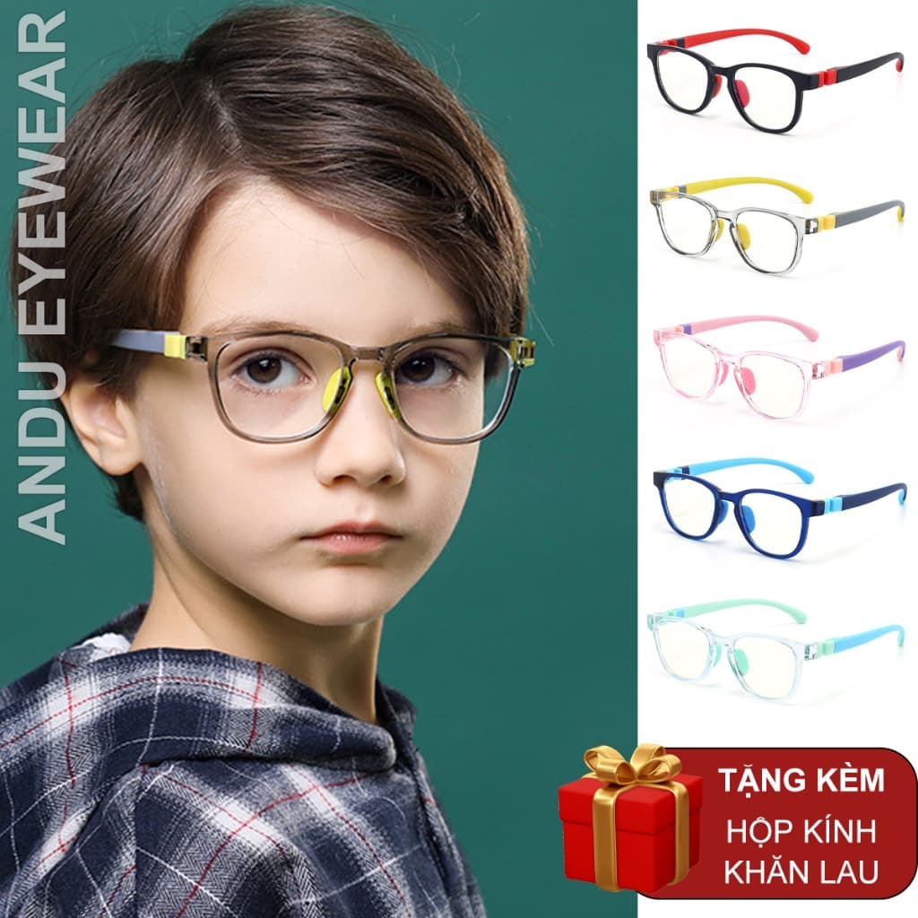 Gọng kính cận TRẺ EM nam nữ NARO EYEWEAR  dáng nhựa dẻo siêu bền, siêu nhẹ khó gãy cho bé từ 3-11 tuổi