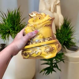 Cóc tỳ đá màu vàng đặt ban thần tài RỒNG VIỆT, thiềm thừ tỳ hưu đá đúc đài loan xoay 360 5