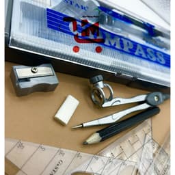 Lẽ 1 Bộ Compass Gồm 7 Món GSTAR U-118 Sử Dụng Chì Chuốt Màu Bạc /Compass Học Sinh Kèm Bộ Thước Đủ Loại, Chất Lượng Tốt 7