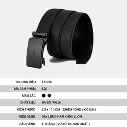 [4-25/9 TẶNG QUÀ TRUNG THU 599K] Mặt Thắt Lưng Nam Rời LECOS LD1 Dây Nịt Nam Khóa Tự Động Da Bò Thật Hợp Kim Sang Trọng 5