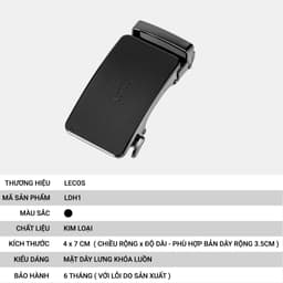 Mặt Thắt Lưng Nam Rời LECOS LDH1 Dây Lưng Nam Kim Loại Đúc Nguyên Khối Sang Trọng cho Bản 3.5cm 3
