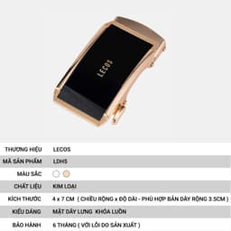 Mặt Thắt Lưng Nam Rời LECOS LDH5 Kim Loại Đúc Nguyên Khối Chống Xước Bền Màu Bản 3.5cm 3