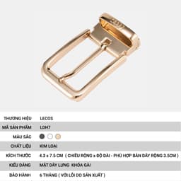 Mặt Thắt Lưng Nam Rời LECOS LDH7 Thắt Lưng Nam Hợp Kim Chống Gỉ Thiết Kế Doanh Nhân Bản 3.5cm 3