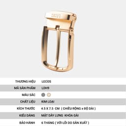 Mặt Thắt Lưng Nam Rời LECOS LDH9 Kim Loại Đúc Nguyên Khối Phong Cách Lịch Lãm 3