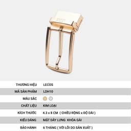 Mặt Thắt Lưng Nam Rời LECOS LDH10 Hợp Kim Chống Gỉ Phong Cách Lịch Lãm Bản 3.5cm 3
