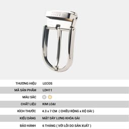 Mặt Thắt Lưng Nam Rời LECOS LDH11 Dây Lưng Nam Kim Loại Đúc Nguyên Khối Sang Trọng cho Bản 3.5cm 3