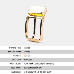 Mặt Thắt Lưng Nam Rời LECOS LDH12 Kim Loại Đúc Nguyên Khối Chống Xước Bền Màu 3