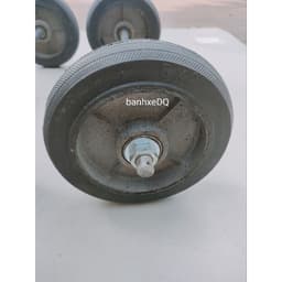 [KKTHN] Bộ 2 Bánh Xe Đẩy Gang Chịu Tải 400kg Đường Kính 20Cm Kèm Trục Phi 18 1