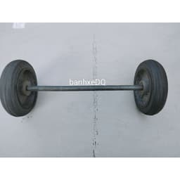 Bộ 2 Bánh Xe Đẩy Cao Su Gang Đường Kính 20Cm Chịu Tải 400kg, Kèm Trục Phi 18 Chất Lượng Cao 1