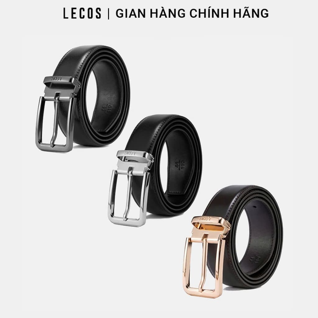 Thắt Lưng Nam LECOS LD7 Da Thật May Viền Chống Bong Tróc Gãy Gập