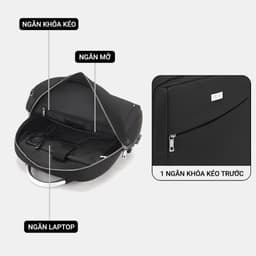 [4-25/9 TẶNG QUÀ TRUNG THU 599K] Balo Du Lịch Nam LECOS LBH2 Vải Oxford Chống Nước Khóa Kim Loại Bền Chống Xước 7