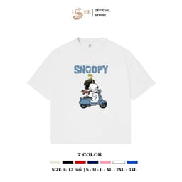 (Có áo người lớn) áo thun snoopy, áo phông hoạt hình snoopy, áo thun cho bé trai, bé gái mềm mịn, thấm hút tốt ISEE IS56 5