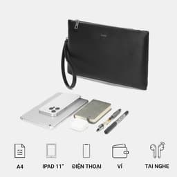 [4-25/9 TẶNG QUÀ TRUNG THU 599K] Ví Cầm Tay Nam LECOS LC1 Da Thật Da Bò Thật Nhiều Ngăn Để Tiền Thẻ Lịch Lãm 8