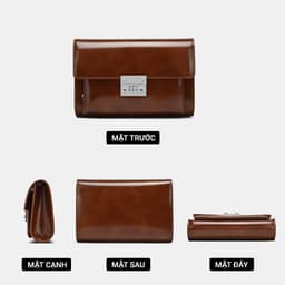Túi Clutch Nam LECOS LC10 Da Cao Cấp Quai Đeo Cổ Tay Tiện Lợi Dự Tiệc 6