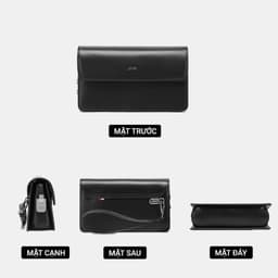 Túi Clutch Nam LECOS LC11 Da Cao Cấp Phom Cứng Cáp May Tay Tỉ Mỉ 6