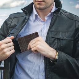 Ví Nam Đứng LECOS LV5 Da Bò Thật Nhiều Ngăn Thẻ Nhỏ Gọn Bỏ Túi 2