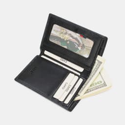 Ví Nam Đứng LECOS LV5 Da Bò Thật Nhiều Ngăn Thẻ Nhỏ Gọn Bỏ Túi 7